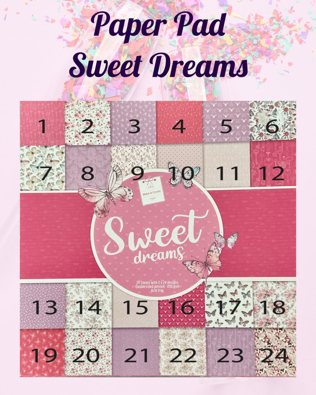 Made With Love Sentiment & Pattern Panels, Wine Glass Gift Box Holder, Great Gift Box for your Personalised Glasses