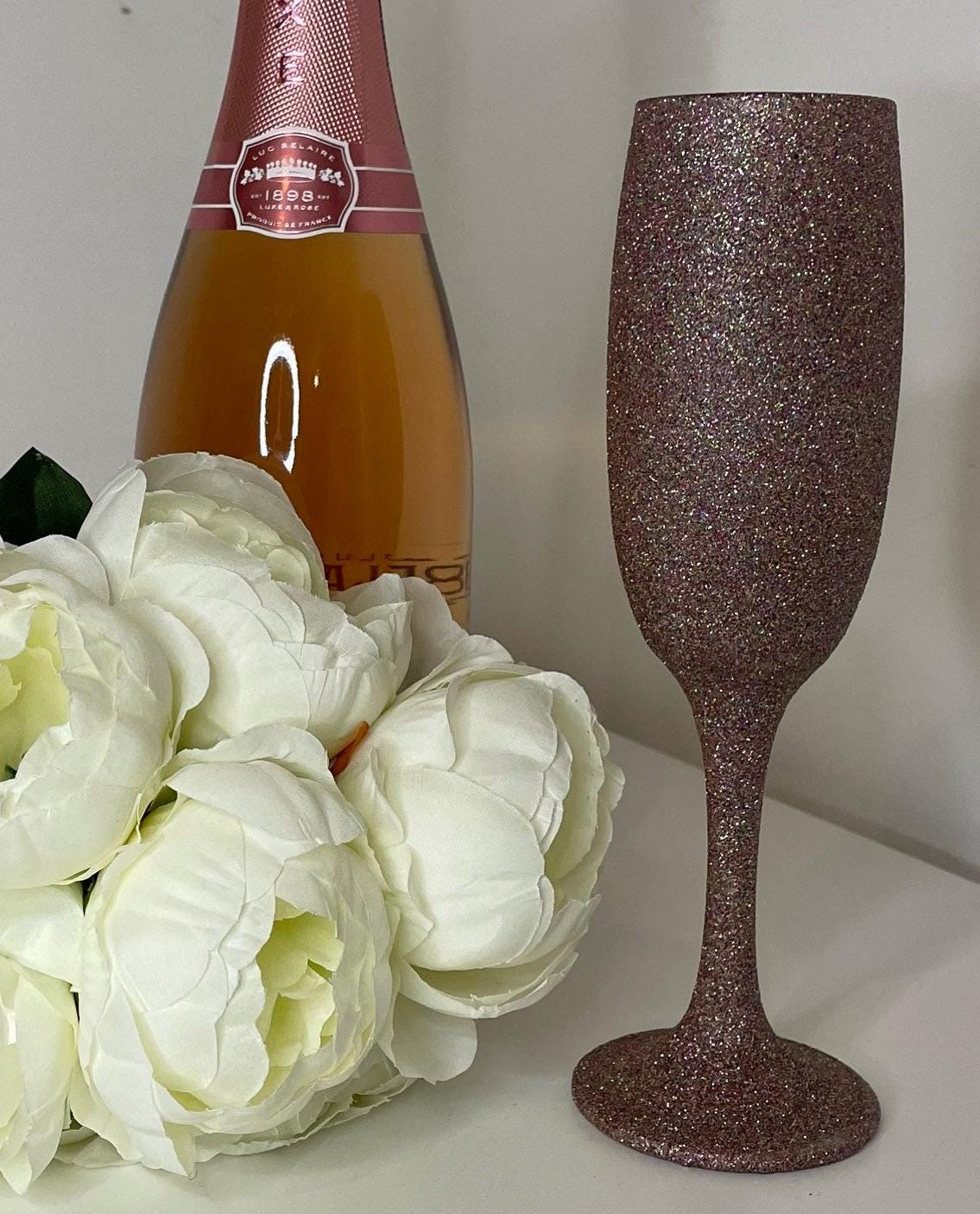 Full Glitter Champagne Flutes, Glitter Glasses for the Perfect Gift, Gifts for all Occasions, Birthday Gifts, Wedding Gifts, Parties