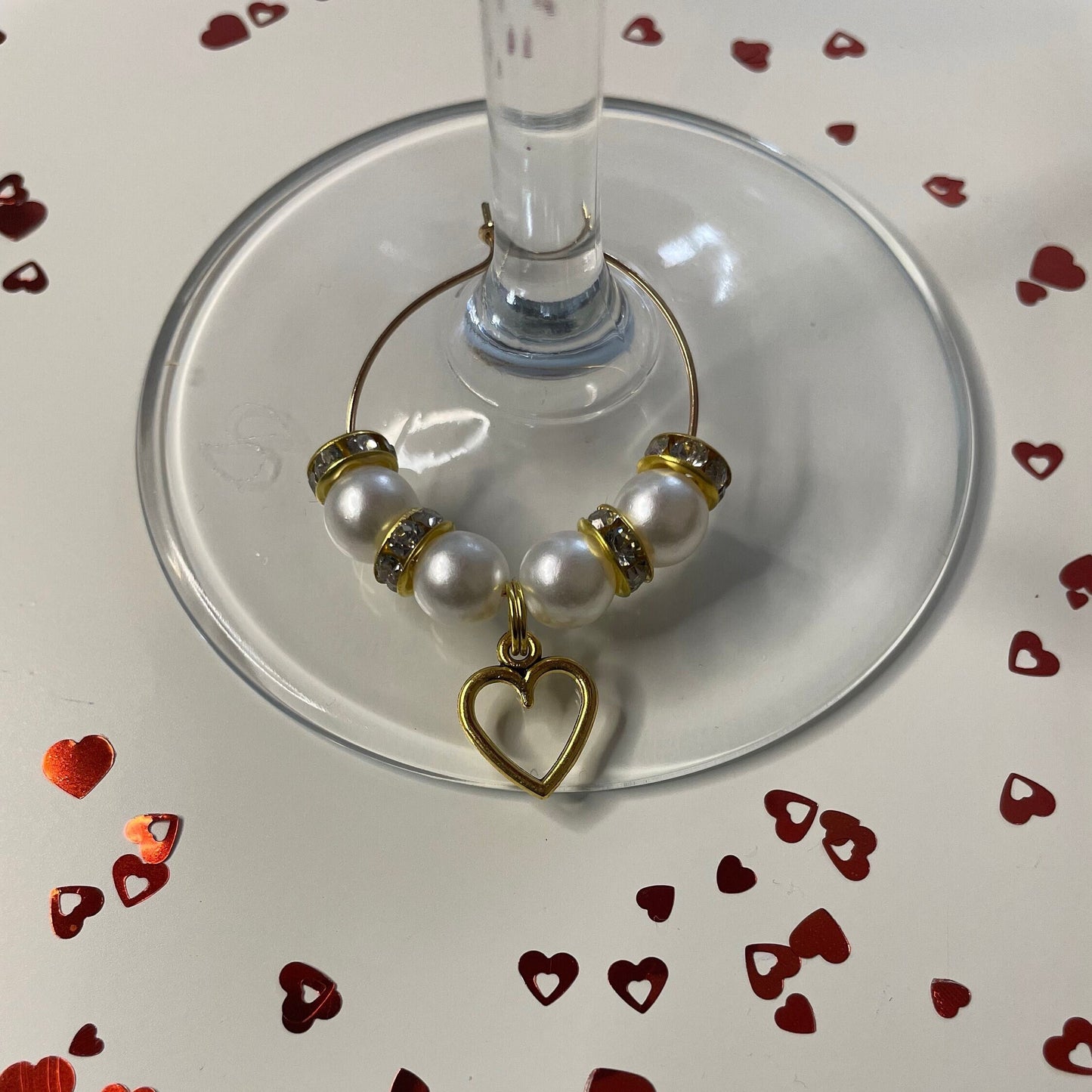 Gold Heart Glass Charm, Gold Charm, Great for all Occasions