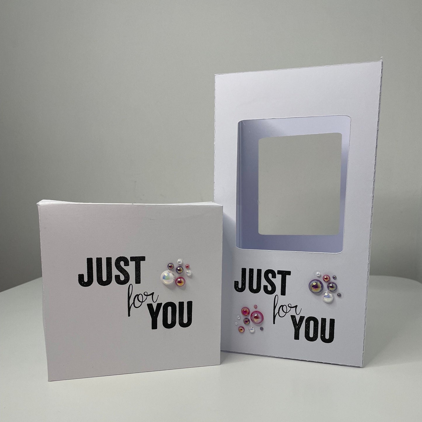 Gin Glass Gift Box Holder with ‘Just for You’ Sentiment and Pearls