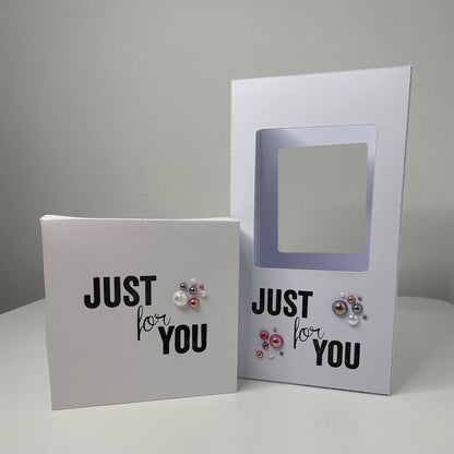Gin Glass Gift Box Holder with ‘Just for You’ Sentiment and Pearls