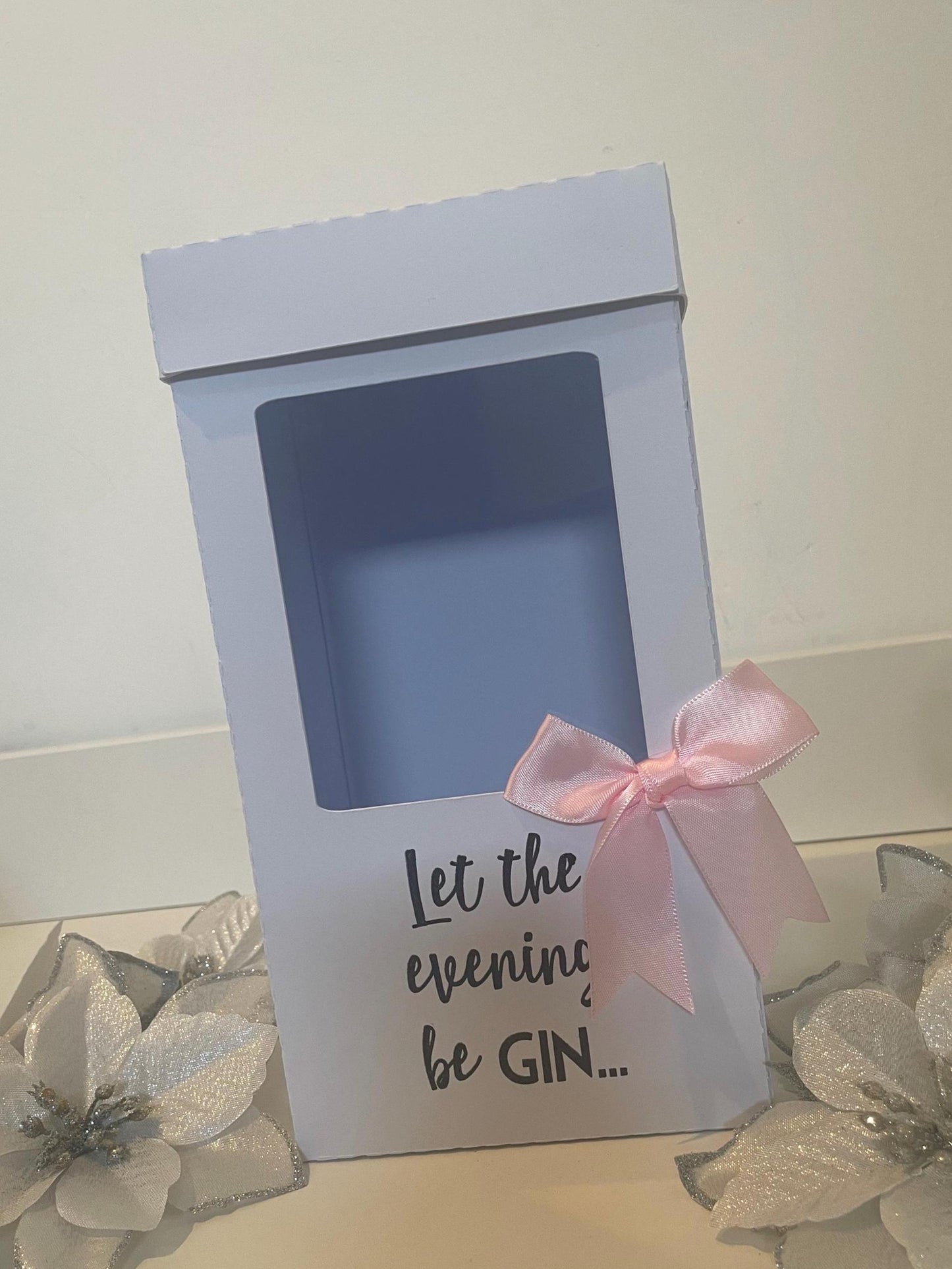 Let the Evening be GIN, Gin Glass Gift Box Holder, Great for all Gin Glasses, Great Gift Box for your Personalised Gin Glasses