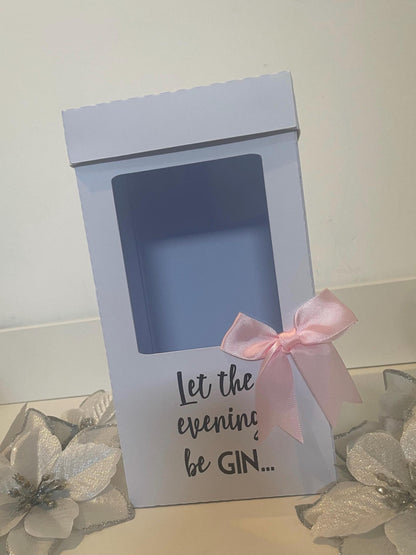 Let the Evening be GIN, Gin Glass Gift Box Holder, Great for all Gin Glasses, Great Gift Box for your Personalised Gin Glasses