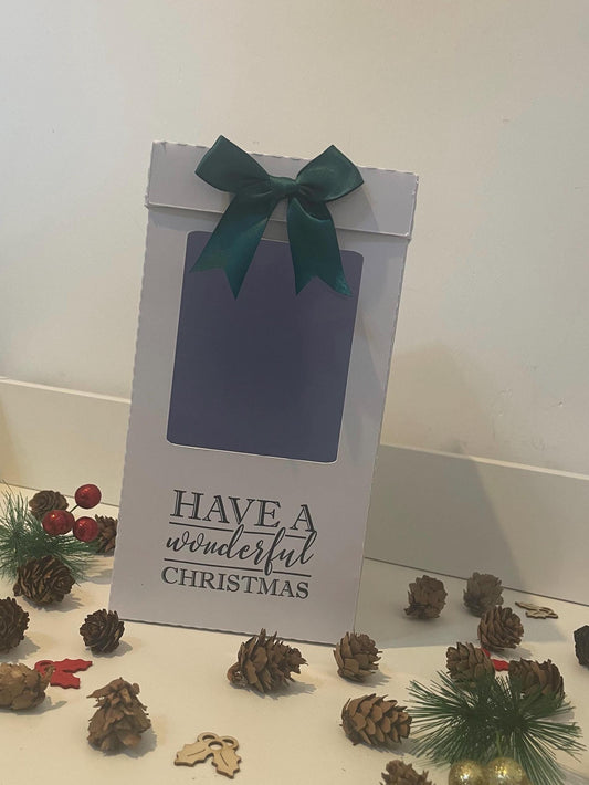 Have a Wonderful Christmas, Gin, Champagne and Wine Glass Gift Box Holder, Great Gift Boxes for your Personalised Christmas Glasses
