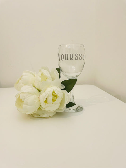 NAME Personalise Glass, Great for Birthdays, All Special Occasions, Birthdays, Wedding Gifts, Parties, Bridal & Hen Gifts