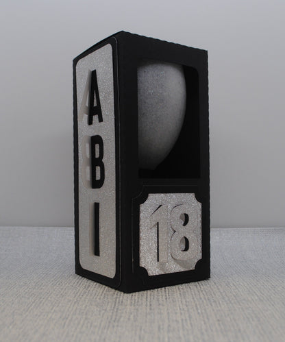 Wine Glass Gift Box Holder with ‘Age and Name’