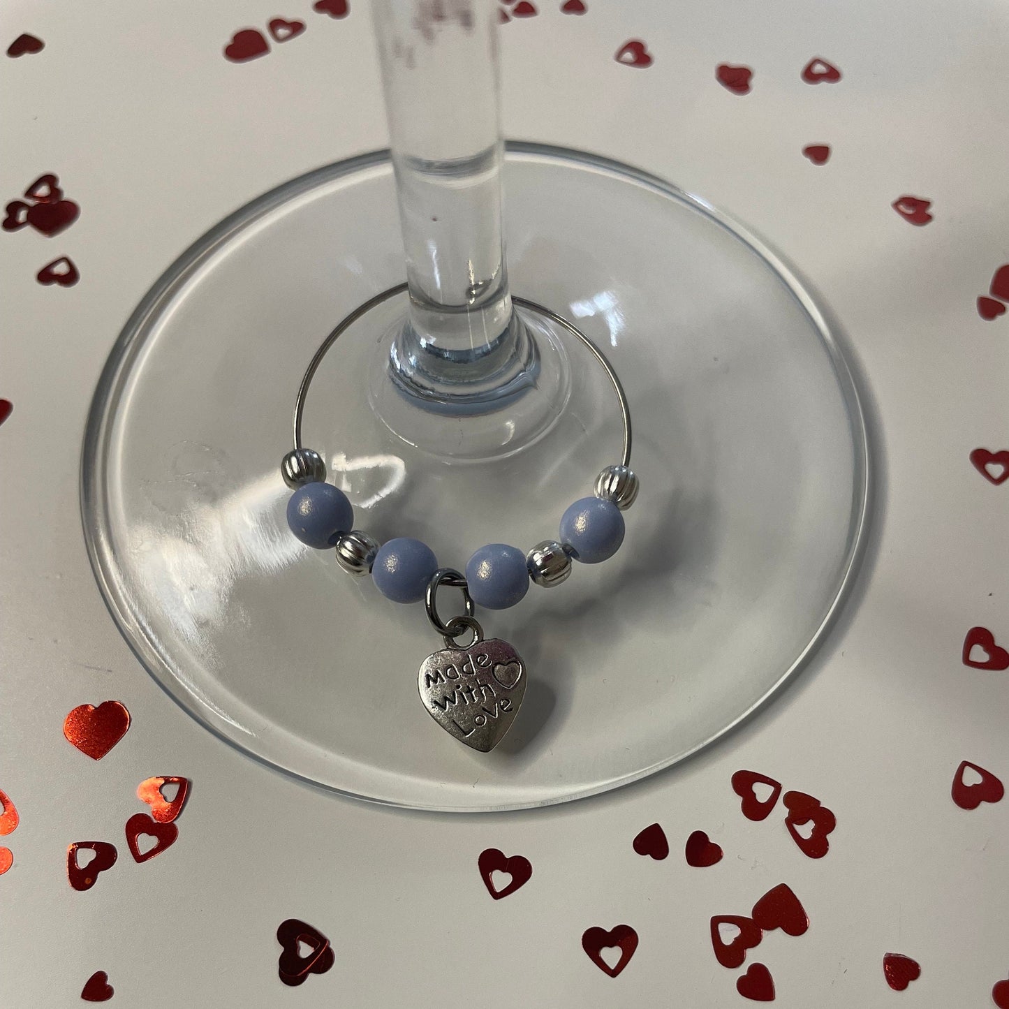Made With Love..Just For You..Thank You..Hand Made With Love, Wine Glass Charms, Great for all Occasions
