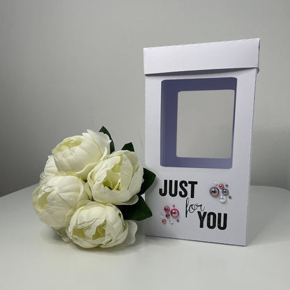 Gin Glass Gift Box Holder with ‘Just for You’ Sentiment and Pearls