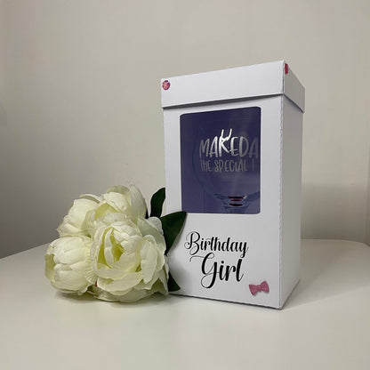 Birthday Girl Gin Glass Gift Box Holder, Great for all Gin Glasses, Great Gift Box for your Personalised Gin Glasses