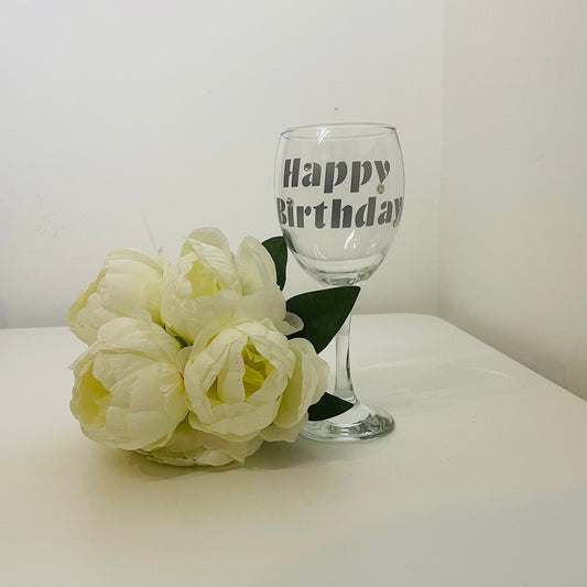 Happy Birthday Personalise Glass, Great for Birthdays