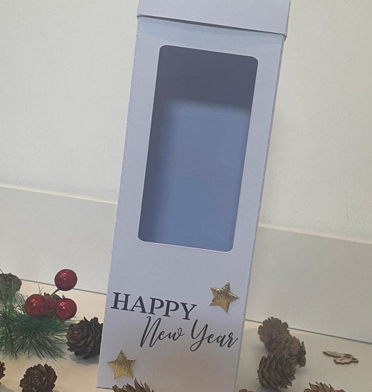 Happy New Year, Gin, Champagne and Wine Glass Gift Box Holder, Great Gift Boxes for your Personalised Christmas Glasses