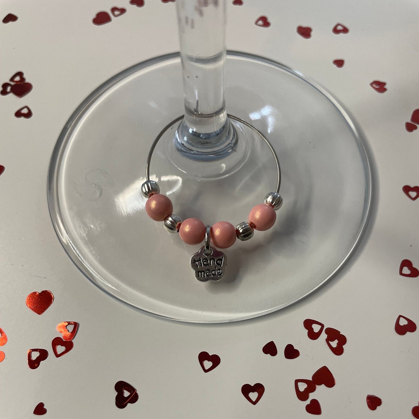Made With Love..Just For You..Thank You..Hand Made With Love, Wine Glass Charms, Great for all Occasions