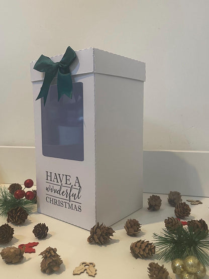 Have a Wonderful Christmas, Gin, Champagne and Wine Glass Gift Box Holder, Great Gift Boxes for your Personalised Christmas Glasses