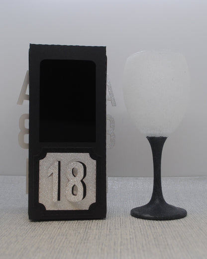 Wine Glass Gift Box Holder with ‘Age and Name’