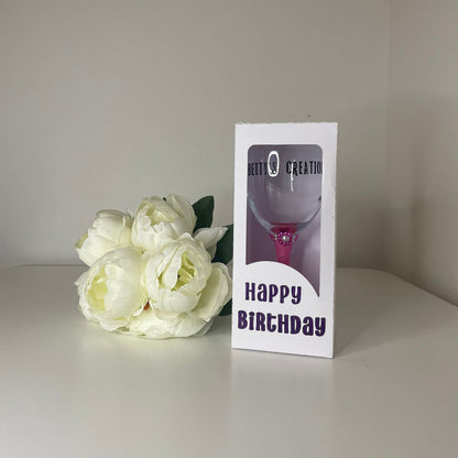 Wine Glass Gift Box Holder with ‘Happy Birthday’