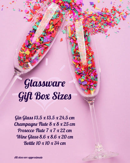 Happiness and Gin & Tonic Sentiment, Gin Glass Gift Box Holder, Great for all Gin Glasses, Great Gift Box for your Personalised Gin Glasses