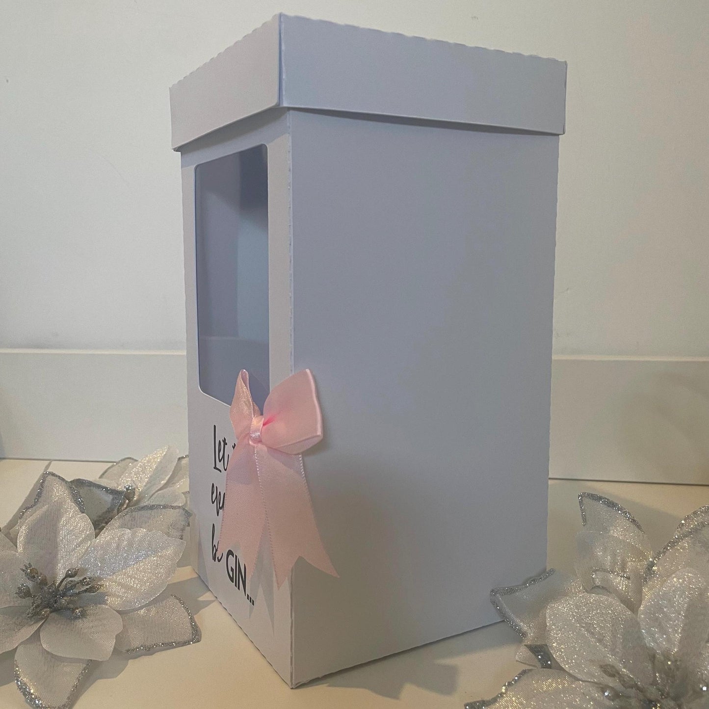 Let the Evening be GIN, Gin Glass Gift Box Holder, Great for all Gin Glasses, Great Gift Box for your Personalised Gin Glasses