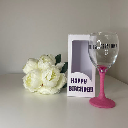 Wine Glass Gift Box Holder with ‘Happy Birthday’