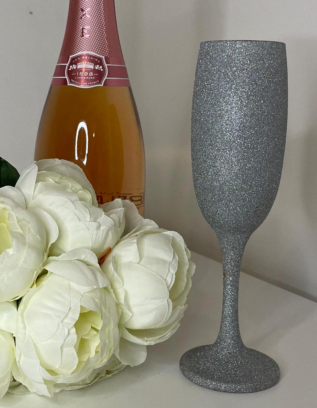 Full Glitter Champagne Flutes, Glitter Glasses for the Perfect Gift, Gifts for all Occasions, Birthday Gifts, Wedding Gifts, Parties