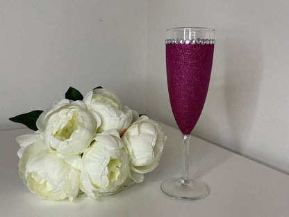 Glitter Champagne Flute, Personalise Glitter Glasses for the Perfect Gift, Gifts for all Occasions, Birthdays, Weddings, Parties, Hens