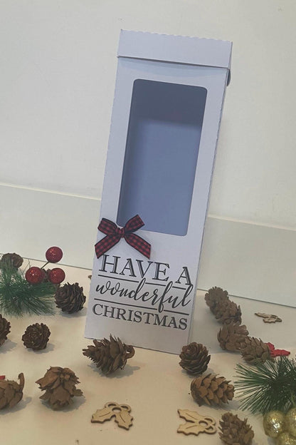 Have a Wonderful Christmas, Gin, Champagne and Wine Glass Gift Box Holder, Great Gift Boxes for your Personalised Christmas Glasses