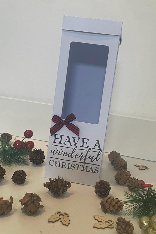 Have a Wonderful Christmas, Gin, Champagne and Wine Glass Gift Box Holder, Great Gift Boxes for your Personalised Christmas Glasses