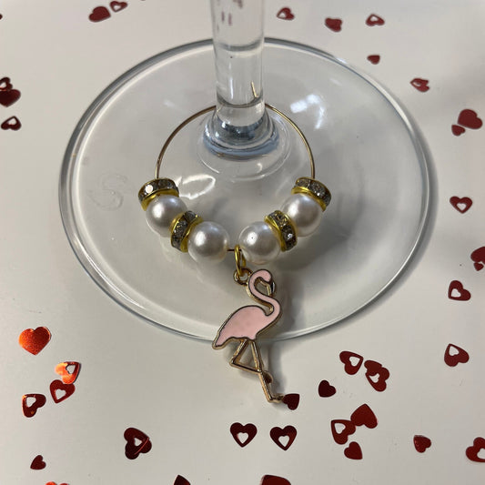 Pink Flamingo Charm, Gold Charm, Great for all Occasions