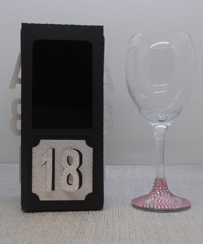 Wine Glass Gift Box Holder with ‘Age and Name’