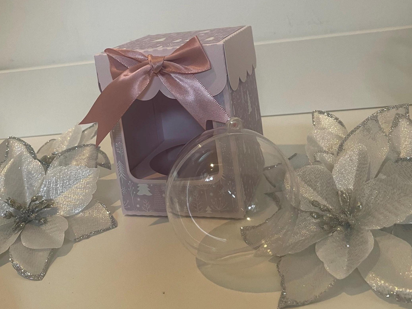 Snowy Christmas Theme, Medium Gift Box, Great for Baubles, Tumbler Glass, Candles, Small Gifts, All Personalise Christmas Gifts