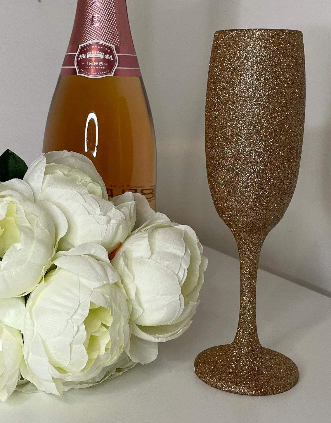 Full Glitter Champagne Flutes, Glitter Glasses for the Perfect Gift, Gifts for all Occasions, Birthday Gifts, Wedding Gifts, Parties