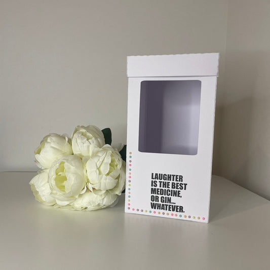 Medicine or Gin Sentiment, Gin Glass Gift Box Holder, Great for all Gin Glasses, Great Gift Box for your Personalised Gin Glasses