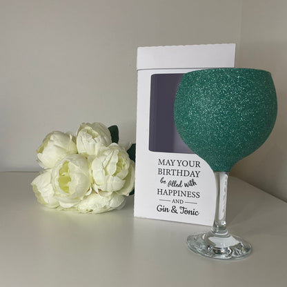Happiness and Gin & Tonic Sentiment, Gin Glass Gift Box Holder, Great for all Gin Glasses, Great Gift Box for your Personalised Gin Glasses