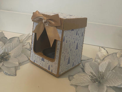 Snowy Christmas Theme, Medium Gift Box, Great for Baubles, Tumbler Glass, Candles, Small Gifts, All Personalise Christmas Gifts