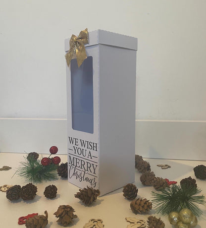 We Wish You A Merry Christmas, Gin, Champagne and Wine Glass Gift Box Holder