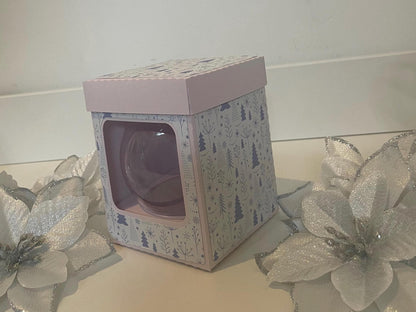 Snowy Christmas Theme, Medium Gift Box, Great for Baubles, Tumbler Glass, Candles, Small Gifts, All Personalise Christmas Gifts