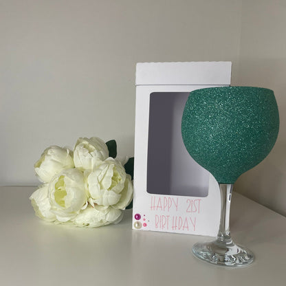 Happy Birthday Gin Glass Gift Box Holder, Great for all Gin Glasses, Great Gift Box for your Personalised Gin Glasses
