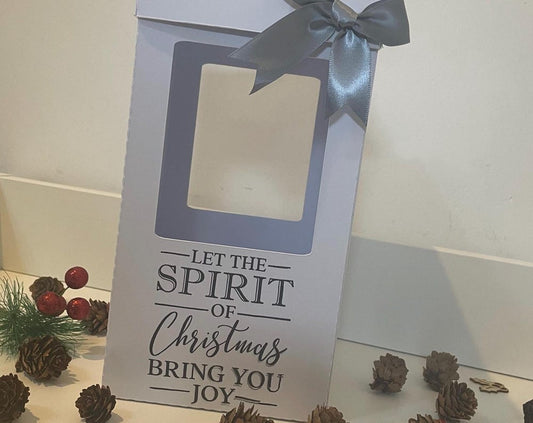 Let the Spirit of Christmas, Gin, Champagne and Wine Glass Gift Box Holder