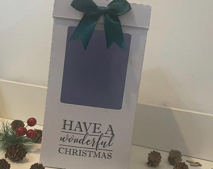 Have a Wonderful Christmas, Gin, Champagne and Wine Glass Gift Box Holder, Great for Christmas Glasses